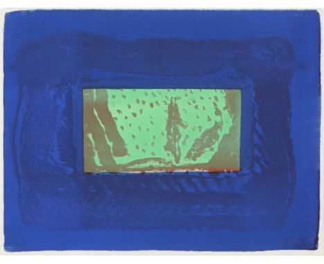 Sir Howard Hodgkin CH CBE, British 1932-2017, Birthday Party, 1977-8; lithograph printed in sepia and green with hand colouri