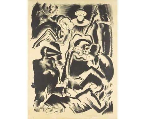 Allen Jones RA, British b. 1937- High Society, 1985; lithograph in black and white on wove, signed, dated and numbered 26/45 