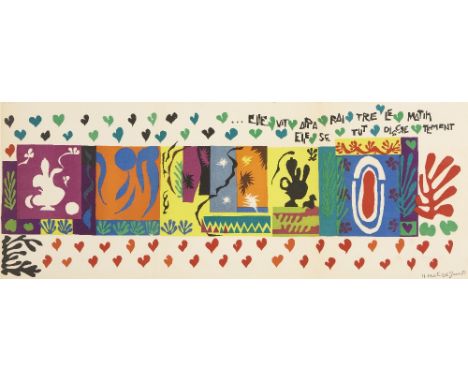 After Henri Matisse, French 1869–1954, A thousand and one nights; lithograph in colours on wove on a three book sized page, f