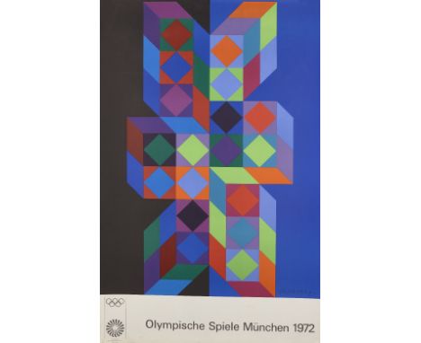 Victor Vasarely, French/Hungarian 1906–1997, Olympische Spiele München, 1972; screenprint poster on thin wove, signed within 