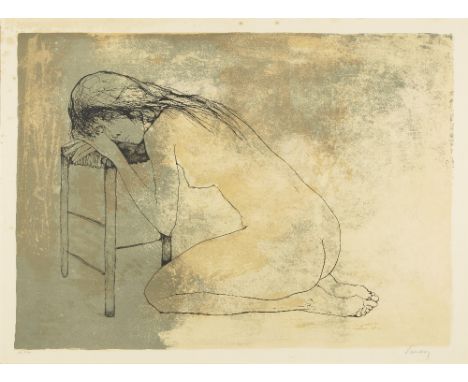 Jean Jansem, French 1920–2013, Nu-fond rose, lithograph on wove, signed and numbered 47/120, image: 49 x 67.5 cm, (framed) (A