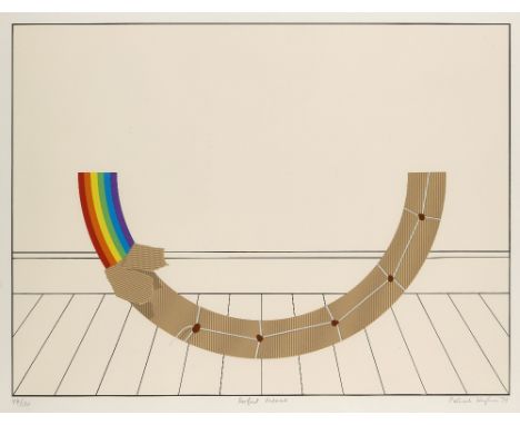 Patrick Hughes, British b.1939- Perfect present 1979; lithograph in colours on wove, signed, dated and numbered 44/150 in pen