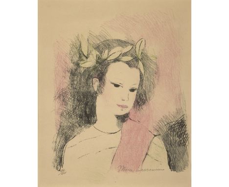 Marie Laurencin, French 1883-1956, The crowned muse; lithograph in colours on wove, signed and numbered 134/220 in pencil, im