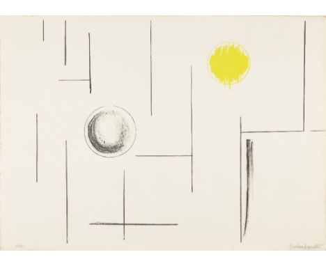 Dame Barbara Hepworth, British 1903–1975, Sea Forms, 1969; lithograph printed in black and yellow with embossing, on wove pap