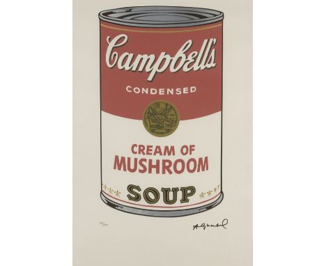 After Andy Warhol, American 1928–1987, Campbell's Soup Can; lithograph in colours on Arches wove, stamp signed within print, 