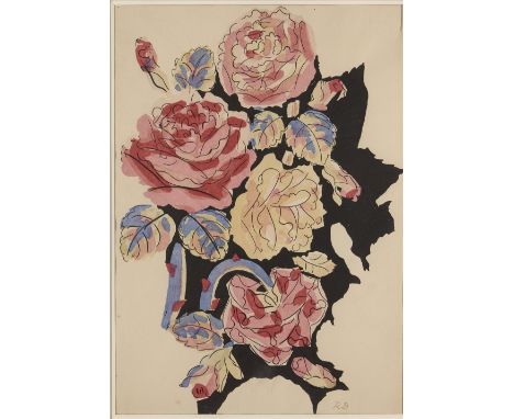 Raoul Dufy, French 1877-1953, Fleurs; Woodblock print with watercolour wash on wove, stamped with monogram 'RD', inscribed '5