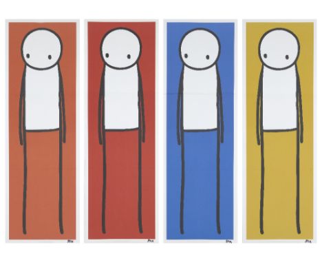 Stik, British b. 1979-  Big Issue, Standing Figures: blue, orange, yellow, red; each offset lithograph, complete set, each si