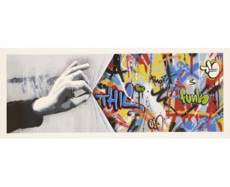 Martin Whatson, Norwegian b. 1984- Sneak peak, 2021; giclee with 7 Colour Screen Print On 300 Gsm Somerset satin wove, paper 