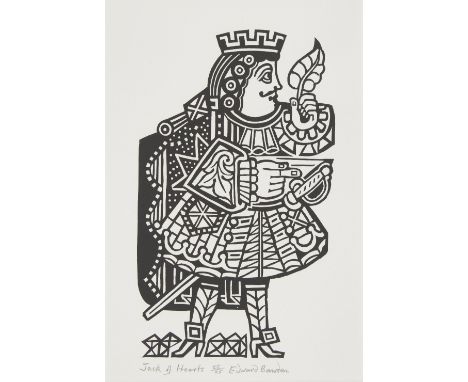 Edward Bawden RA, British 1903-1989, Jack of Hearts; linocut print on wove, signed, dated, and number 22/25 in pencil, 46.4 x