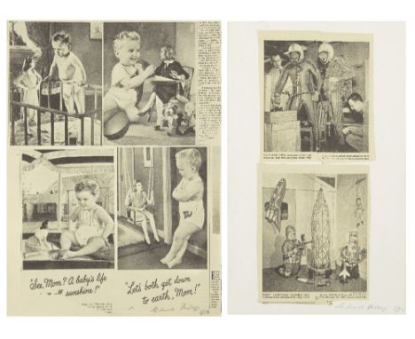 Sir Eduardo Paolozzi CBE RA, Scottish 1924-2005, 5. See Mom? A Baby’s Life is not all Sunshine, from Bunk; 29. Merry Xmas wit