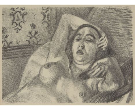 Henri Matisse, French 1869–1954, Le repos du Modele, 1922; lithograph in monochrome on chine volant wove, signed in plate, im