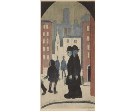 Laurence Stephen Lowry RBA RA, British 1887-1976, The two brothers, 1972; offset lithograph on wove, signed in pencil, editio