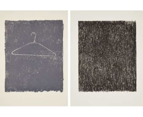 Jasper Johns, American b.1930- Coat Hanger 1 and Coat Hanger 2, 1975; two facsimile reproductions on German Copperplate Delux
