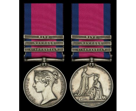 Military General Service 1793-1814, 3 clasps, St. Sebastian, Nivelle, Nive (C. Wilkinson, 85th Foot.) good very fine  £1,600-