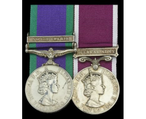 Pair: Sergeant V. H. Helm, Royal Army Ordnance Corps  General Service 1962-2007, 1 clasp, South Arabia (23657053 Cpl V H Helm