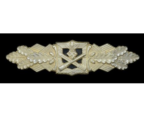 A German Second War Army/S.S. Close Combat Bar in Silver. A very good Close Combat clasp in silver by F & BL the Company of F