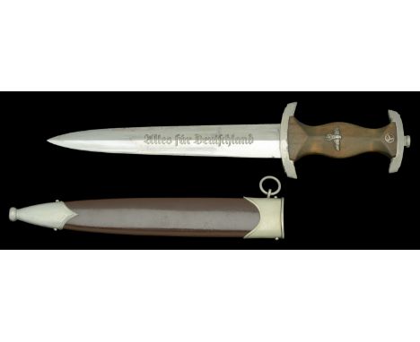 A German Second War S.A. M33 Enlisted Mans Dagger. Assembled from parts dagger, the Ulles Fur Deutschland side of the blade a