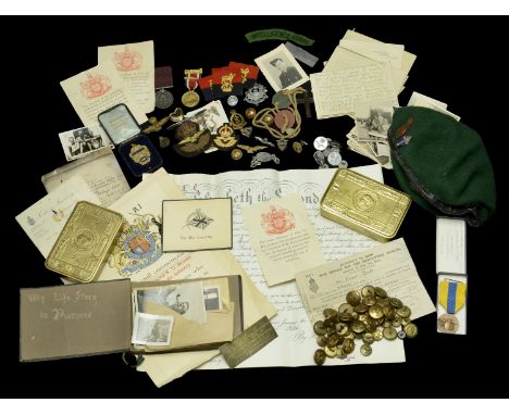 A Selection of Miscellaneous Ephemera, including two Princess Mary Christmas 1914 tins, these both empty; a Memorial Card for