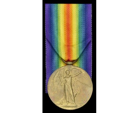 One: Chief Petty Officer F. J. Willies, H.M.S. Conqueror, Royal Navy  Victory Medal 1914-19 (180840 F. J. Willies. C.P.O. R.N