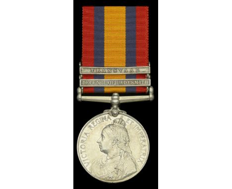 Queen’s South Africa 1899-1902, 2 clasps, Defence of Ladysmith, Transvaal (4042 Pte. E. Dear. 19/Hrs.) very fine  £100-£140  
