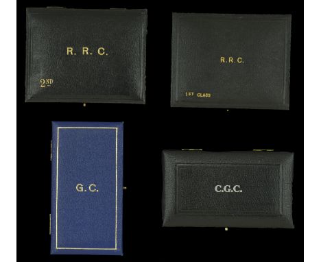 Cases of issue (4): George Cross, by Royal Mint; Conspicuous Gallantry Cross, by Royal Mint; Royal Red Cross, 1st Class, by G