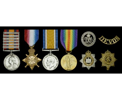 Four: Private T. Lee, Devonshire Regiment, later Army Service Corps   Queen’s South Africa 1899-1902, 6 clasps, Tugela Height