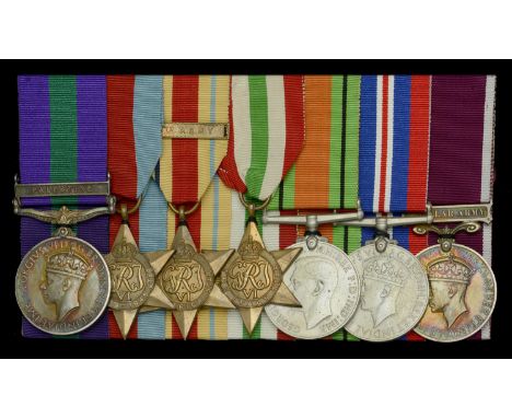Seven: Company Quartermaster Sergeant W. A. Heath, Corps of Military Police  General Service 1918-62, 1 clasp, Palestine (141