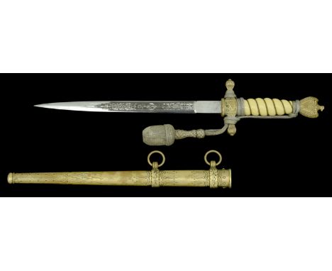 A German Second War Naval Dagger previously owned by the Author Ian Fleming  A standard model 1938 Third Reich naval officers