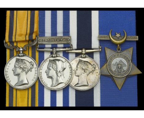 Four: Ship’s Cook T. E. Veryard, Royal Navy  South Africa 1877-79, no clasp (T. E. Veryard. S. Cook, Gl. Mess, H.M.S. “Euphra
