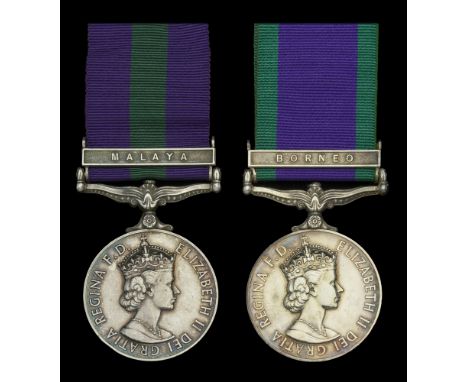 Pair: Sergeant M. R. Enderby, Royal Military Police, later Royal Army Pay Corps  General Service 1918-62, 1 clasp, Malaya, E.
