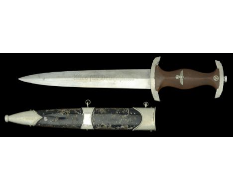 A German Second War NSKK Officers Dagger. A parts assembly NSKK officers dagger, blade marked RZM M7/36 with some dullness to