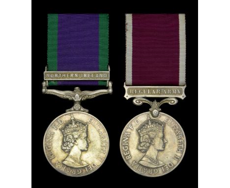 Pair: Sergeant D. Dunkley, Royal Military Police  General Service 1962-2007, 1 clasp, Northern Ireland (23961626 Sgt D Dunkle