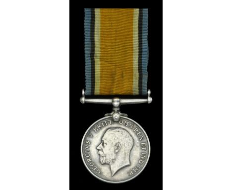 The British War Medal awarded to Able Seaman H. S. Cross, Royal Navy, who was mentioned in despatches for services in action 