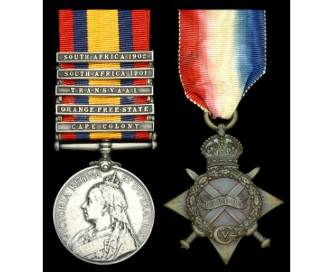 Pair: Company Quarter Master Sergeant A. Hepburn, Imperial Yeomanry, later Royal Engineers  Queen’s South Africa 1899-1902, 5