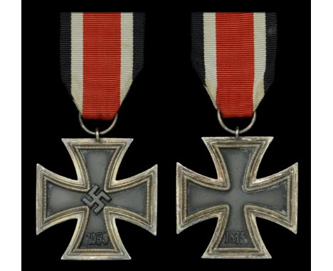 German, Third Reich, Iron Cross 1939, Second Class breast badge, silver with iron centre, unmarked, good very fine £40-£50
