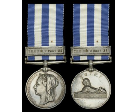 The Egypt and Sudan Medal awarded to Private E. Hill, 18th Hussars, who served with the Light Camel Regiment on the Nile Expe