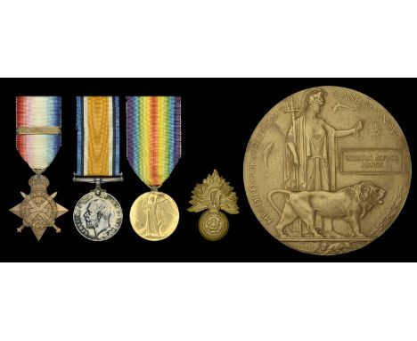Three: Corporal W. A. Marsh, Royal Fusiliers, who died of wounds on the Western Front on 22 February 1915  1914 Star, with cl