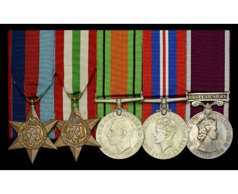 Five: Warrant Officer Class II E. E. Bottom, Royal Military Police  1939-45 Star; Italy Star; Defence and War Medals 1939-45;