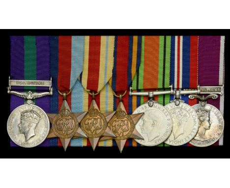 Seven: Sergeant H. V. Garner, Royal Military Police  General Service 1918-62, 1 clasp, Palestine (836027 Pte. H. Garner. C. o