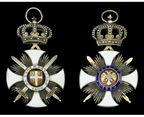 Serbia, Kingdom, Order of the Star of Karageorge, Officer’s breast badge, with Swords, 67mm including crown suspension x 43mm