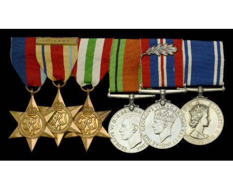 Six: Captain G. F. Wigginton, General List, late Corps of Military Police  1939-45 Star; Africa Star, 1 clasp, 1st Army; Ital
