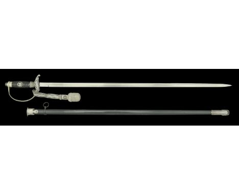 The German Second War S.S. Officer’s Sword and Citation awarded to Theodore Wisch.  A superb quality SS officers sword, early