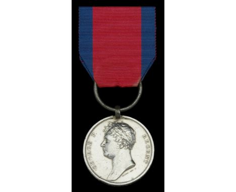 The Waterloo Medal awarded to Corporal James Fox, 18th Hussars, who famously took the bâton of Marshal Jourdain at Vittoria a