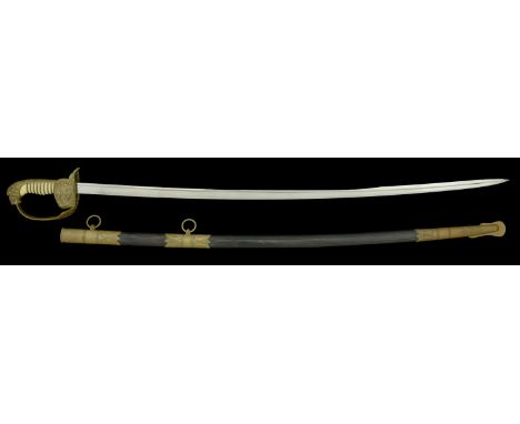 A Weimar Republic Marine Officers Sword. A standard form of naval officers sword, lions head hilt without jewelled eyes, fron