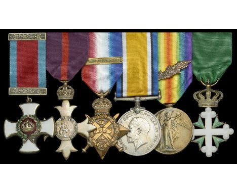 A Great War ‘Western Front’ D.S.O., O.B.E. group of six awarded to Colonel E. L. Hughes, Northamptonshire Regiment, who was w