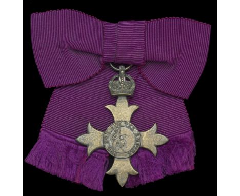 The Most Excellent Order of the British Empire, O.B.E. (Civil) Officer’s 1st type, lady’s shoulder badge, silver, hallmarks f