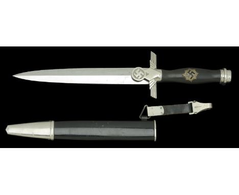 A German Second War RLB 2nd Pattern Mans Dagger. An extremely good example having a nice blade with the faint traces of a mak