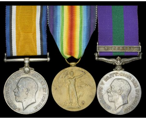 Three: Major W. F. Byrnes, Indian Army Reserve of Officers  British War and Victory Medals (Maj. W. F. Byrnes.); General Serv