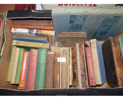 A box of books to include Dead Mans Folly by Agatha Christie published for the Crime Club 1956, Rural Sports by The Rev W.M.B