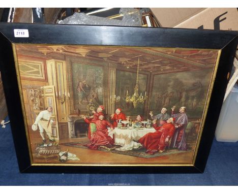 A framed Print titled 'A La Sante du Chef' Moet & Chandon by Francois Brunery Paris, 28" x 22 1/2".